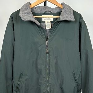 Vntg LL Bean Grandpa Members Bomber Jacket Sz XL Green WarmUp Fleece Lined Coat